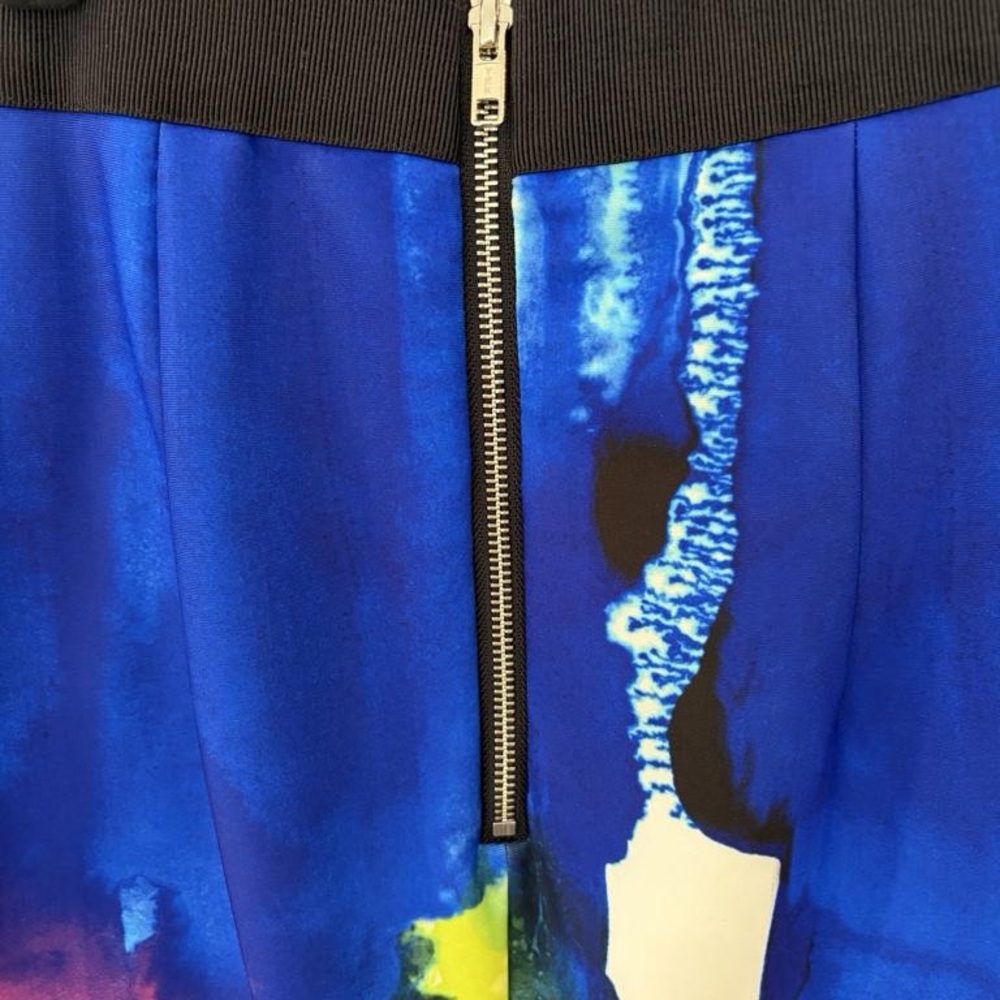 Milly Abstract Watercolor Pencil Skirt - Blue, Green & Pink - Picture 3 of 4